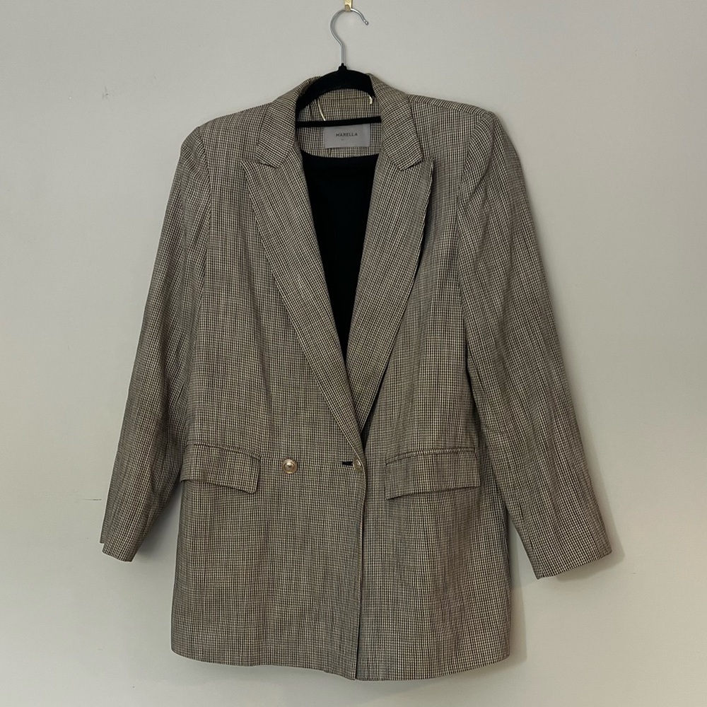 MARELLA Houndstooth Blazer with Black Lining